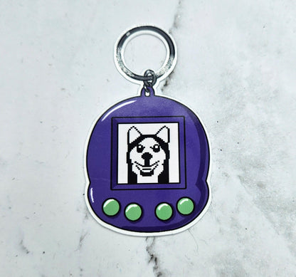 Smile Dog Electronic Pet Sticker - Creepypasta, Meme, Tama, Giga Pet, Y2k and 1990s, Retro Tech Waterbottle Laptop Decor