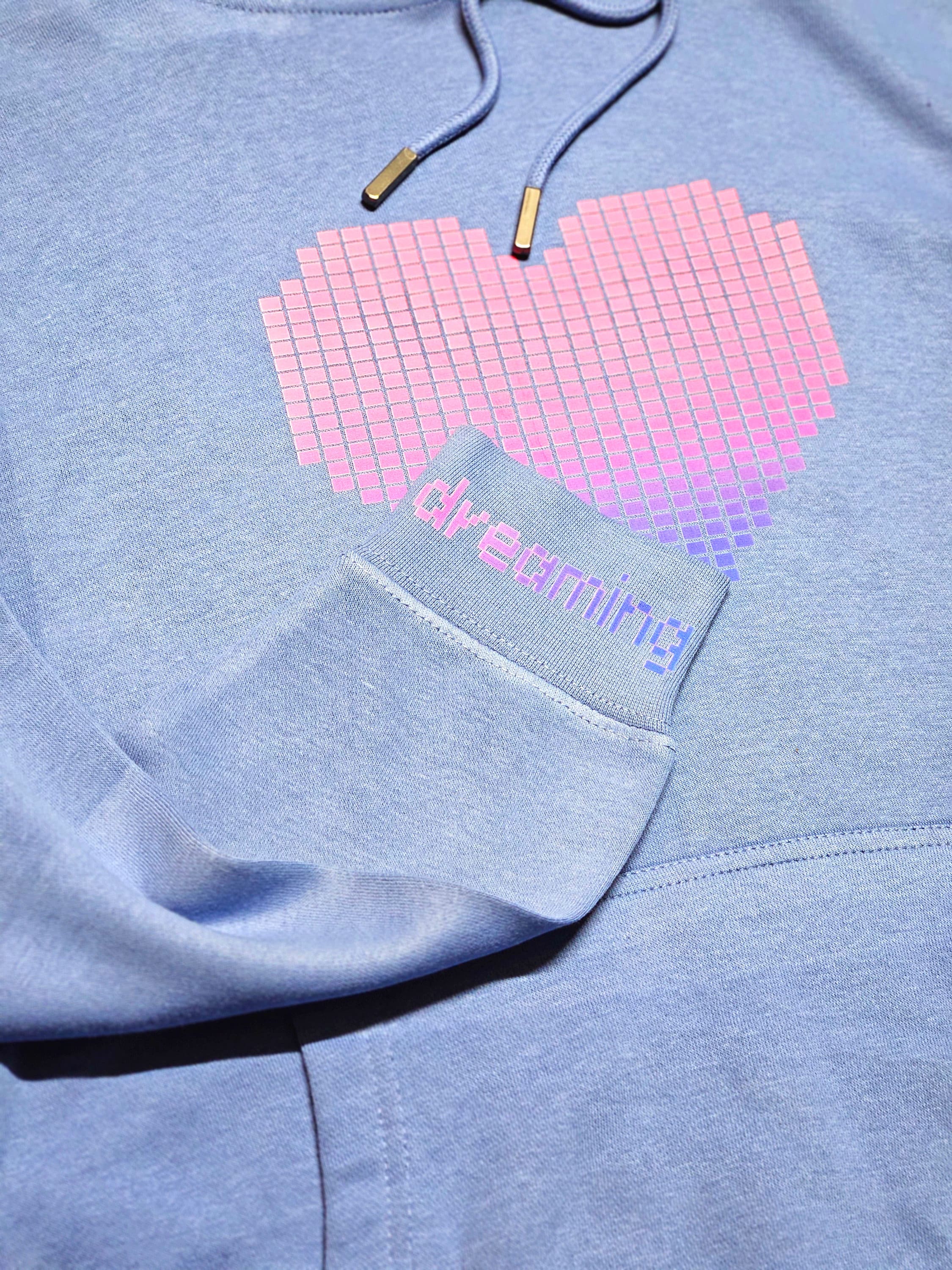 Pink and blue heart hoodie sale